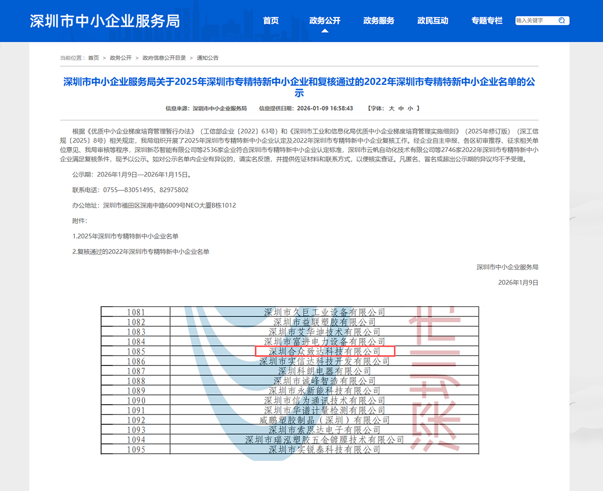 專精特新公示名單