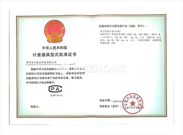 电子远传水表计量器具型式批准证书